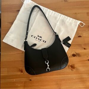 Coach Hampton Hobo shoulder bag in black/silver